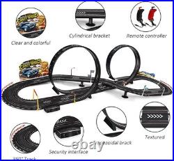 Kids Slot Car Race Track Set Electric Powered 82 Pieces Sports Toy