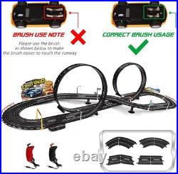 Kids Slot Car Race Track Set Electric Powered 82 Pieces Sports Toy