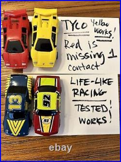 Lamborghini Tyco Slot Car Lot 4 Cars 76 Track Pieces Power Pack Life Like Racing