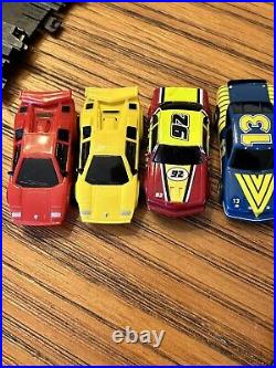 Lamborghini Tyco Slot Car Lot 4 Cars 76 Track Pieces Power Pack Life Like Racing