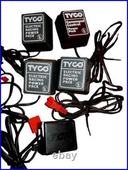 Large Lot Tyco HO & Ideal 70's Slot Car Track & Controllers Power Pack Adapters