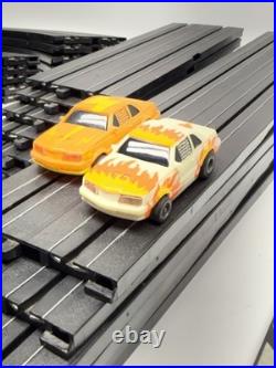 Life-Like HO Slot Car High Voltage Speedway Track Set Glow In Dark withCars NO BOX