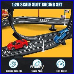 Losbenco Slot Car Race Track Sets, Battery or Electric Race Car Track with 2