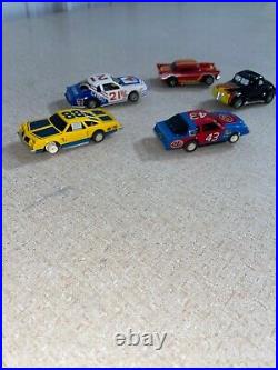 Lot Of 5 Vintage Ho Slot Track Cars Richard Petty 43 Monroe 88 Citgo 21