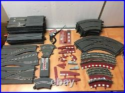 Lot of SCX Digital System 132 Racing Slot Car Track Curves Straights Barriers