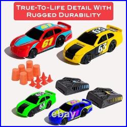 NASCAR Slot Car Race Track Set with 4 Cars