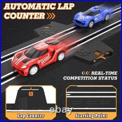 NEW Slot Car Race Track Set with 4 High-Speed Cars Dual Racing Lap Counter Track