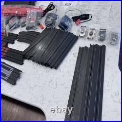 New AFX Aurora TOMY 4 Way Split 4 Lane HO Slot Car Track WITH CARS Open Box Read