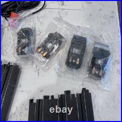 New AFX Aurora TOMY 4 Way Split 4 Lane HO Slot Car Track WITH CARS Open Box Read