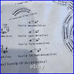 New AFX Aurora TOMY 4 Way Split 4 Lane HO Slot Car Track WITH CARS Open Box Read