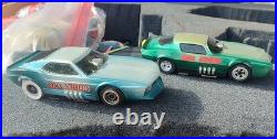 Nice COMPLETE 1972 Vintage Tyco Pro 8114 Set Funny Cars Slot Cars Pro Racing