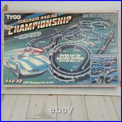 RARE SET Tyco slot car Magnum 440 x 2 Championship Nite Glow 60' track 1989