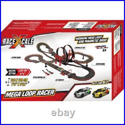 RaceXCale Mega Loop Racer 143 Slot Car Track Set Magnetic Cars Dual-Speed