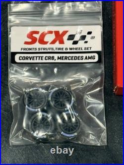 SCX 1/32 combo Car, Mercedes wheels/tires x2, Guides x3, 80 mm track, v-3 a. R. S