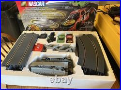 SCX Nascar Super Speedway 132 Slot Car Set Danica Patrick Tony Stewart Bass Pro