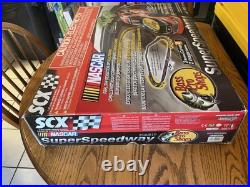 SCX Nascar Super Speedway 132 Slot Car Set Danica Patrick Tony Stewart Bass Pro