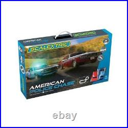 Scalextric American Police Chase Javelin v Challenger 1/32 Slot Car Track Set