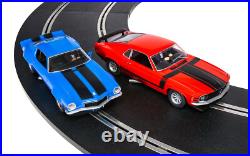 Scalextric C1429T American Street Dual 70s Camaro Vs 70s Mustang 132 Track Set