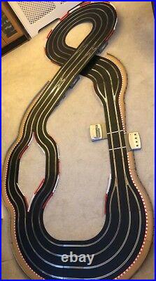 Scalextric Digital 4 Lane Layout with 3 Lane Changers / Lap Counter & 4 Cars