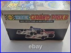 Scalextric Grand Prix 8 Racing Set C. 559 Track Cars Controllers Power Vtg CIB