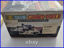 Scalextric Grand Prix 8 Racing Set C. 559 Track Cars Controllers Power Vtg CIB