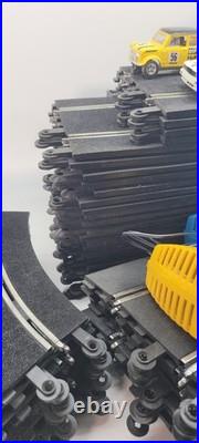 Scalextric Hornby Track Set, Straights, Curves, Guards, Controllers, Cars 43 Pc