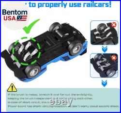 Slot Car Race Track Set, 19Ft Electric Track with LED Lights and 4 Slot Cars, 2