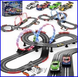 Slot Car Race Track Set Electric Powered Race Track Dual Racing Car Track Set