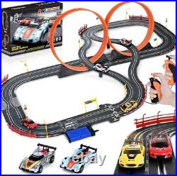 Slot Car Race Track Set Electric Powered Race Track Dual Racing Car Track Set