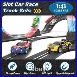 Slot Car Race Track Set Electric Powered Race Track Dual Racing Car Track Set