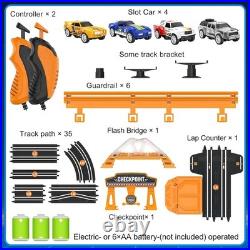 Slot Car Race Track Set Electric Powered Race Track Dual Racing Car Track Set