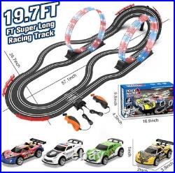 Slot Car Race Track Set Electric Powered Race Track Dual Racing Car Track Set