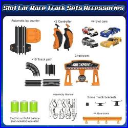Slot Car Race Track Set Electric Powered Race Track Dual Racing Car Track Set