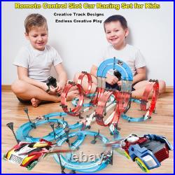 Slot Car Race Track Sets Dual-Player Electric Remote Control Cars Rechargable Ma