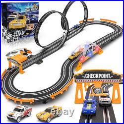Slot Car Race Track Sets for Boys, Race Car Track with 4 High-Speed Slot Slot Car Race Track Sets for Boys, Race Car Track with 4 High-Speed Slot