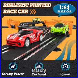 Slot Car Race Track Sets with 4 High-Speed Racing Car, Battery or Electric Race