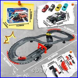 Slot Car Race Track Sets with 4 High-Speed Racing Cars, 2 Control Method Hand