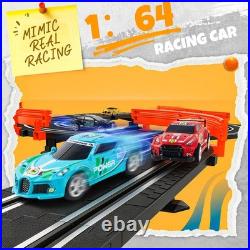 Slot Car Race Track Sets with 4 High-Speed Racing Cars, 2 Control Method Hand