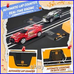 Slot Car Race Track Sets with 4 High-Speed Racing Cars, 2 Control Method Hand