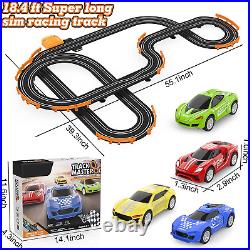 Slot Car Race Track Sets with 4 High-Speed Slot Cars Battery or Electric Race C