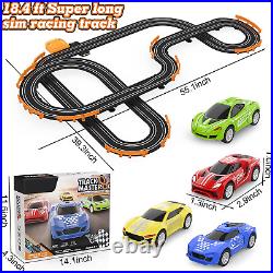 Slot Car Race Track Sets with 4 High-Speed Slot Cars, Battery or Electric Race C