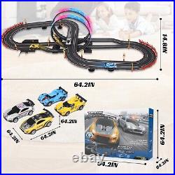 Slot Car Race Track Sets with 4 Slot Cars, 20ft Battery or Electric Race Car
