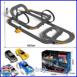 Slot Car Race Track with 4 High-Speed Racing Cars Battery or Elec