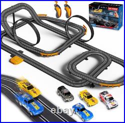 Slot Car Race Track with 4 High-Speed Racing Cars Battery or Electric Race Car T