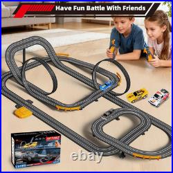Slot Car Race Track with 4 High-Speed Racing Cars Battery or Electric Race Car T