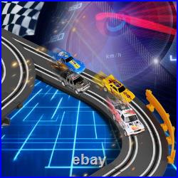 Slot Car Race Track with 4 High-Speed Racing Cars Battery or Electric Race Car T