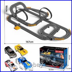Slot Car Race Track with 4 High-Speed Racing Cars Battery or Electric Race Car T