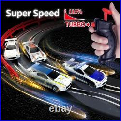 Slot Car Racing Track Set with 4 Cars Electric and Battery Powered Kids Toys