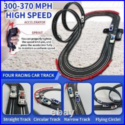Slot Car Racing Track Set with 4 Cars Electric and Battery Powered Kids Toys