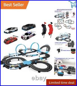 Slot Car Track Set High-Speed Racing 4 Vehicles Hand Controls Lap Counter